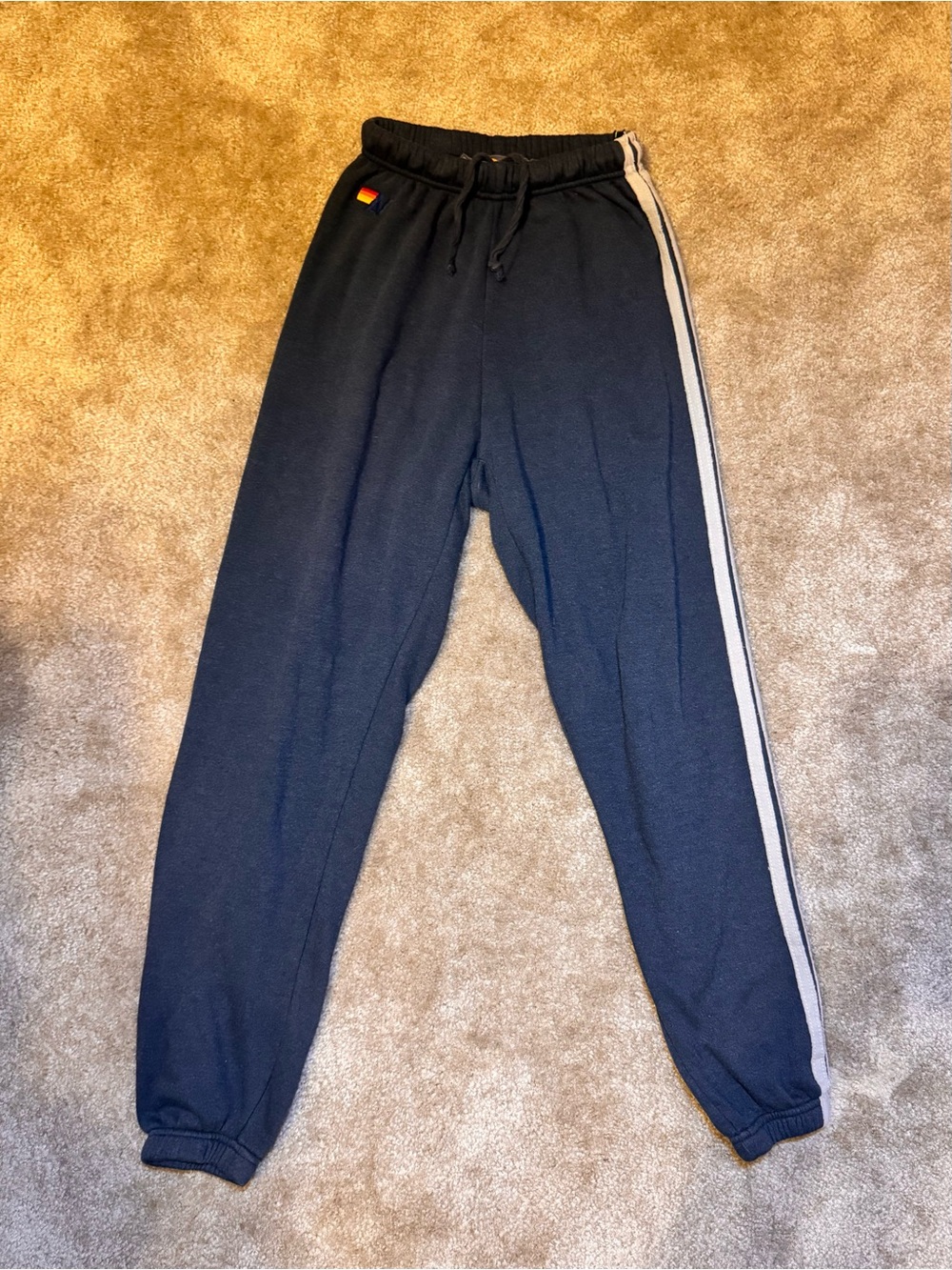 Aviator Nation Grey Sweatpants with White and Grey gradient Side Stripe